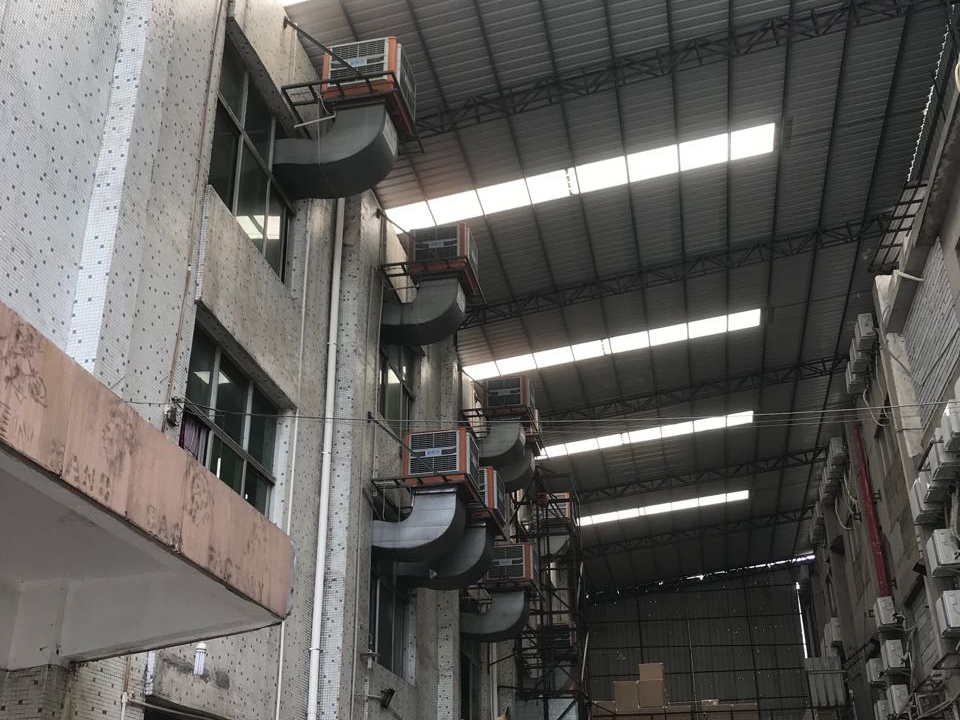 手袋廠針車車間環(huán)?？照{降溫工程